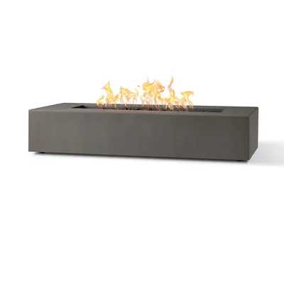 Rectangle Outdoor Concrete Fire Table (60") | West Elm