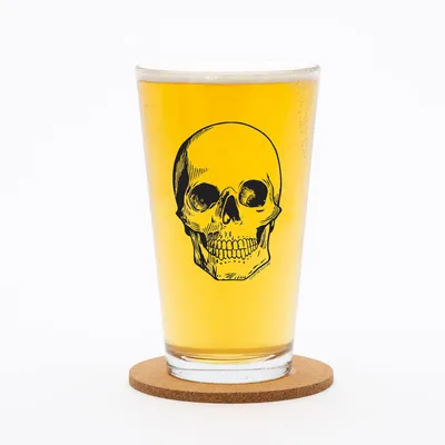 Counter Couture Skull Pint Glass | West Elm