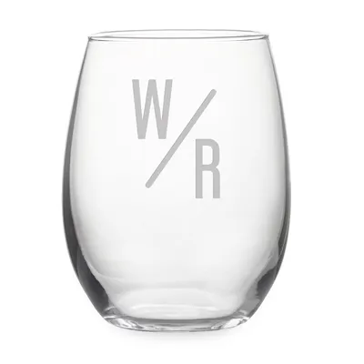 Monogram Stemless Wine Glasses (Set of 4) | West Elm
