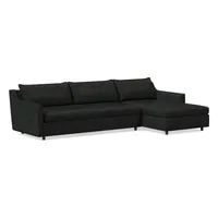 Easton Leather 2 Piece Chaise Sectional | Sofa With West Elm