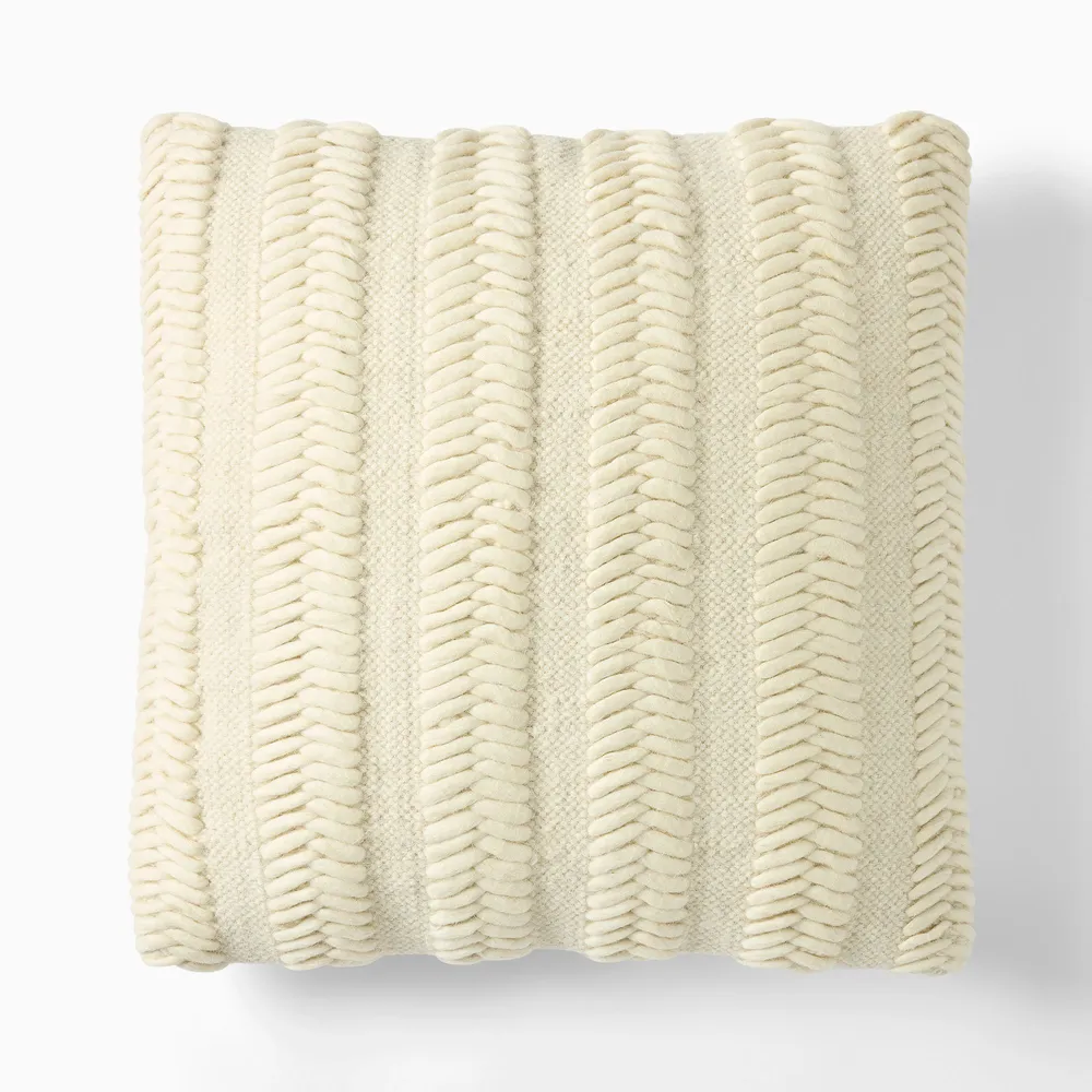 Chunky Herringbone Wool Pillow Cover | West Elm