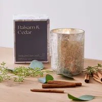 Boxed Crackled Glass Candle | West Elm
