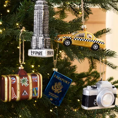Glass NYC Ornaments (Set of 5) | West Elm