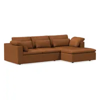 Harmony Modular Leather Piece Chaise Sectional | Sofa With West Elm
