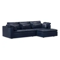 Harmony Modular Leather Piece Chaise Sectional | Sofa With West Elm