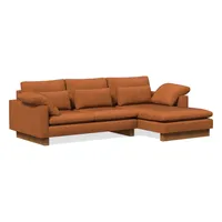 Harmony Leather 2-Piece Chaise Sectional (117") | West Elm