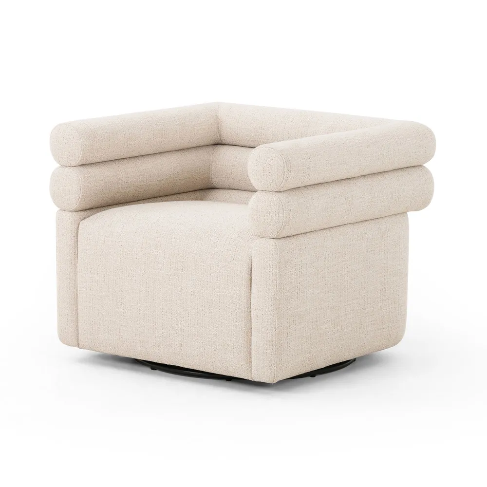 Double Channeled Swivel Chair | West Elm