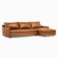 Easton Leather 2 Piece Chaise Sectional | Sofa With West Elm
