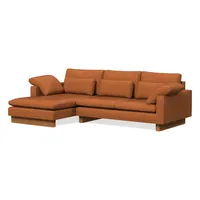 Harmony Leather 2-Piece Chaise Sectional (117") | West Elm