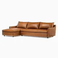 Easton Leather 2 Piece Chaise Sectional | Sofa With West Elm