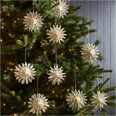Small Paper Snowflake Ornaments (Set of 9) | West Elm