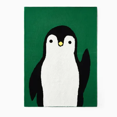 Penguin Shearling Baby Blanket | West Elm