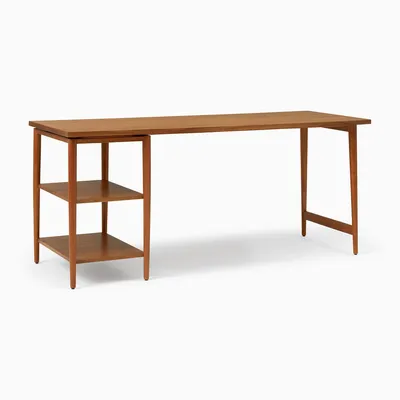 Mid-Century Modular Desk w/ Shelves (70") | West Elm