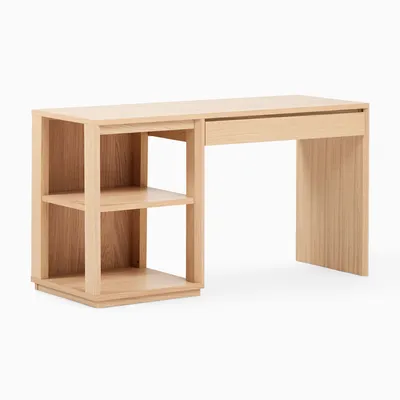 Norre 2-Piece Modular Desk w/ Open Shelves (55") | West Elm