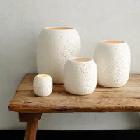 Pierced Porcelain Hurricanes + Vases - Constellation | West Elm