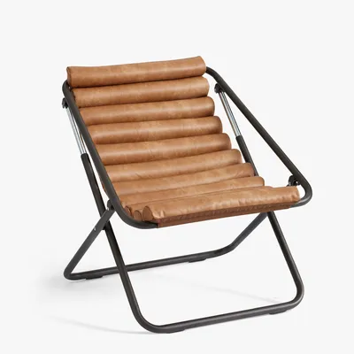 Channeled Sling Chair - Vegan Leather | West Elm