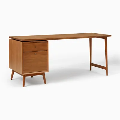 Mid-Century Modular Desk w/ File Cabinet (70