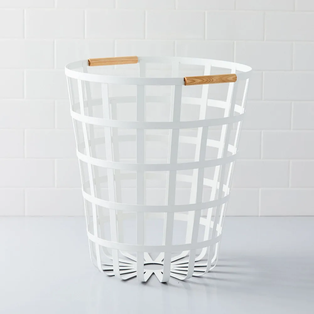 Yamazaki Wood Handle Metal Baskets | West Elm
