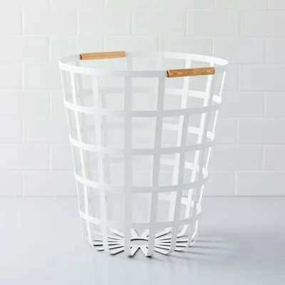 Yamazaki Wood Handle Metal Baskets | West Elm