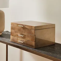 Mid-Century Champagne Lacquer Jewelry Boxes | West Elm