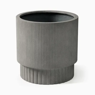 Fluted Ficonstone Indoor/Outdoor Planters - Clearance | West Elm