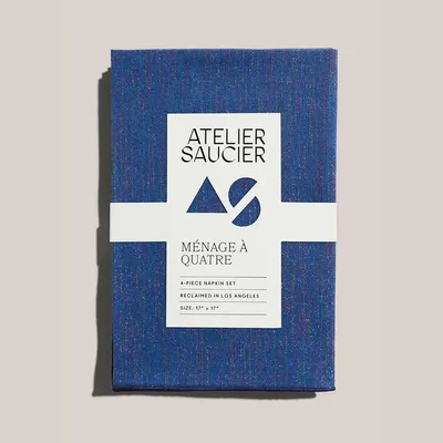 Atelier Saucier Sapphire Linen Napkin Set | West Elm