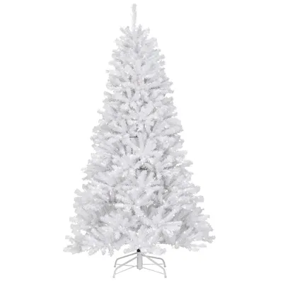 Pre-Lit Faux North Valley White Spruce Tree - 7' | West Elm