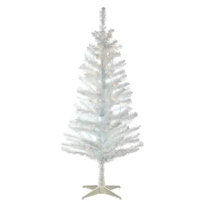 Pre-Lit Faux White Iridescent Tinsel Christmas Tree | West Elm