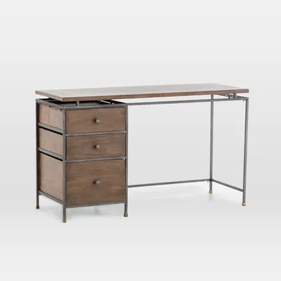 Modern Industrial Metal & Wood Writing Desk (51") | West Elm