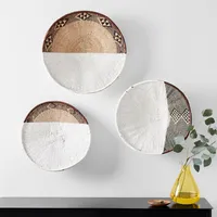 Two-Tone Palm Wall Baskets - Set of 3 | West Elm