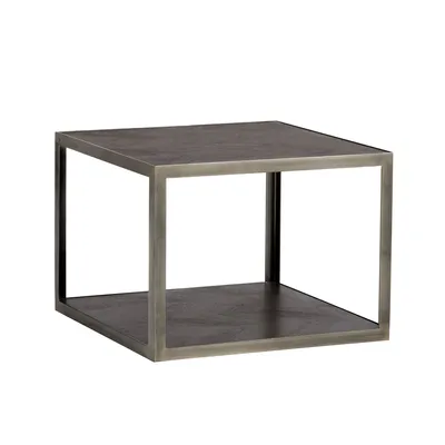 Low Profile Wood & Metal Side Table | West Elm
