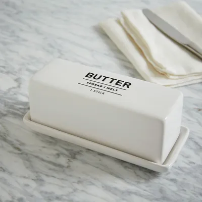 Utility Butter Dish - White, Kitchen Storage Solutions | West Elm