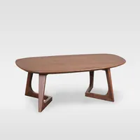 Sculptural Ash Wood Oval Coffee Table | West Elm