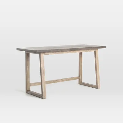 Concrete-Topped Mixed Wood Desk (59") | West Elm