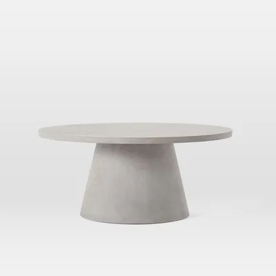 Concrete Pedestal Outdoor Round Coffee Table (32"–44") | West Elm
