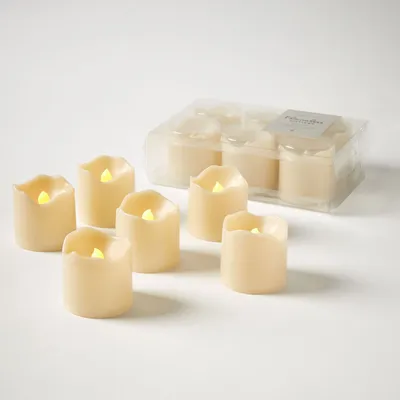 Premium Flameless Wax Dipped Votive Candles (Set of 6) | West Elm