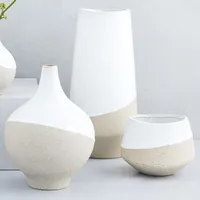 Half-Dipped White Stoneware Vases | West Elm
