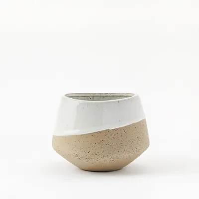 Half-Dipped White Stoneware Vases | West Elm