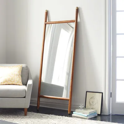 Mid-Century Wood Dowel Mirror | Modern Lighting | West Elm