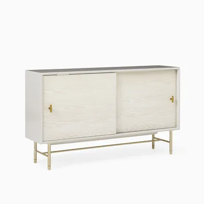 Modernist Wood & Lacquer Shallow Media Console (48") | West Elm