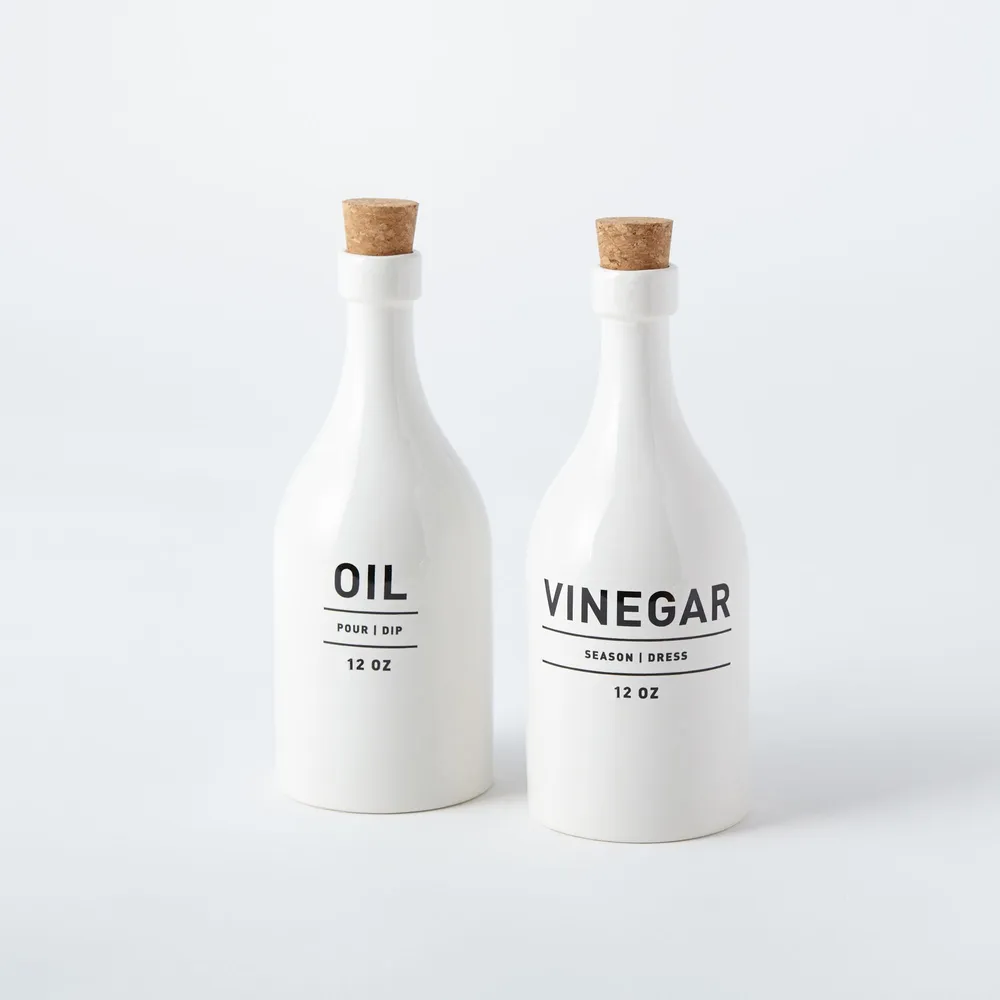 Utility Stoneware Oil & Vinegar Dispensers (Set of 2) | West Elm