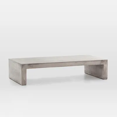 Concrete Waterfall Rectangle Coffee Table | Modern Living Room Furniture West Elm