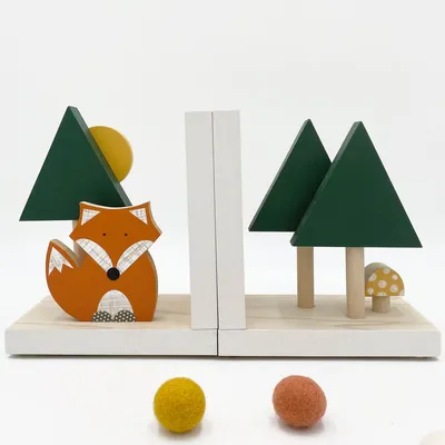 Maple Shade Kids Woodland Fox & Tree Bookends | West Elm