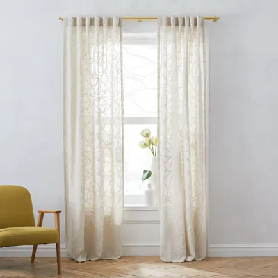 Sheer Abstract Glass Curtain | West Elm