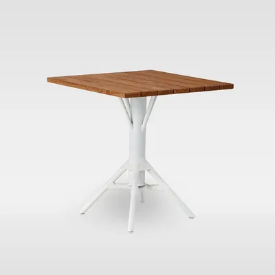 Outdoor Square Dining Table, White | West Elm