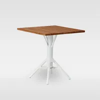 Outdoor Square Dining Table, White | West Elm