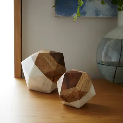 Marble + Wood Geometric Objects, Decorative Accents | West Elm