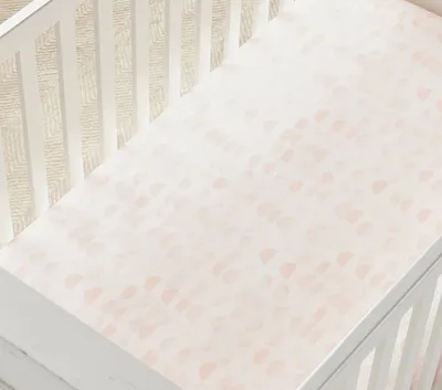 Organic Half Moon Crib Fitted Sheet - Platinum, Baby Bedding | West Elm
