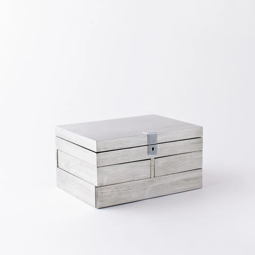Grand Antique Silver Lacquer Jewelry Box | West Elm