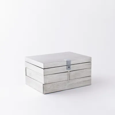 Grand Antique Silver Lacquer Jewelry Box | West Elm